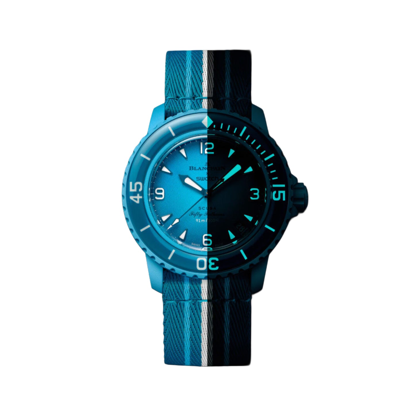 Blancpain x Swatch Scuba Fifty Fathoms Blue Lagoon SO35L400