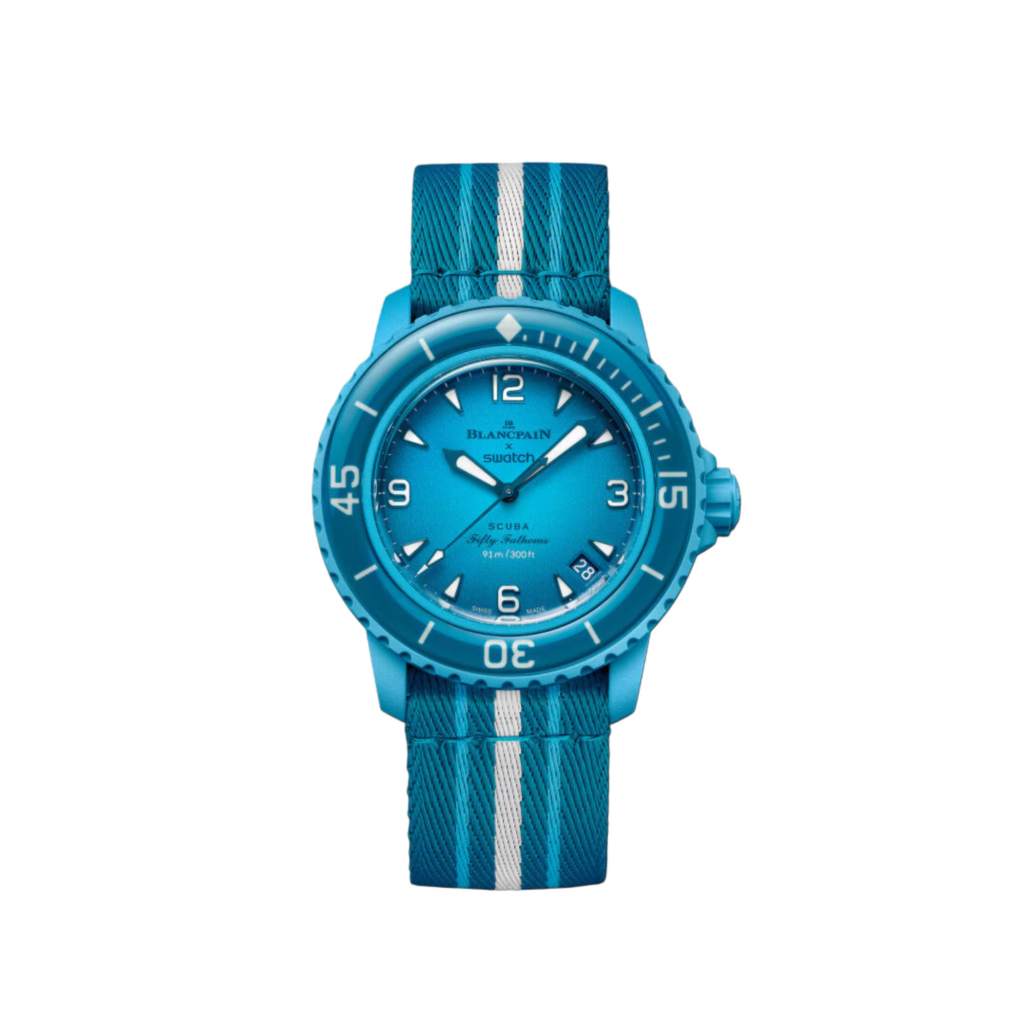 Blancpain x Swatch Scuba Fifty Fathoms Blue Lagoon SO35L400