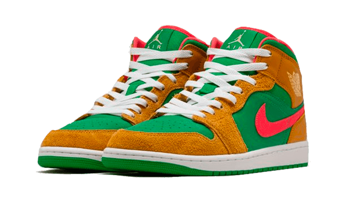 Air Jordan 1 Mid Wheat Watermelon - DX4332-700